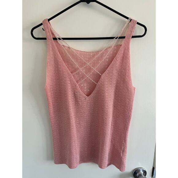 Alice + Olivia 100% Silk Tank Top Dusty Rose Pink Knit Cami - Picture 2 of 5